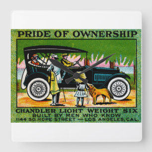 1914 Chandler Automobile Poster Square Wall Clock
