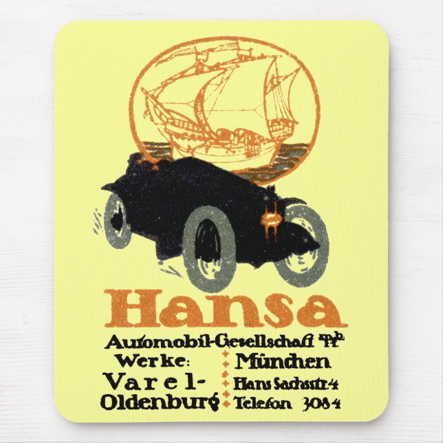1914 Hansa Automobile Mouse Pad (Front)