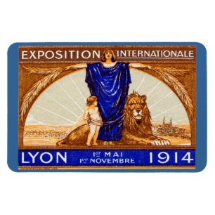 1914 Lyon International Expo Poster Magnet