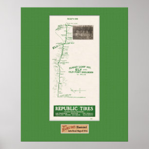 1914 Map, Fort Shelborn, Ely, and Sugar Loaf Mt Poster