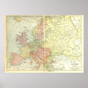 1914 Map of Europe Poster
