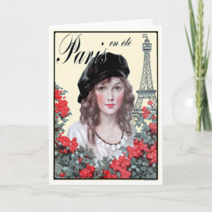 1914! "PARIS IN THE SUMMER" CUSTOM FRENCH GREETING CARD