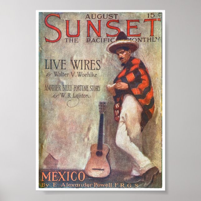 1914! sunset MAGAZINE COVER ART Poster (Front)
