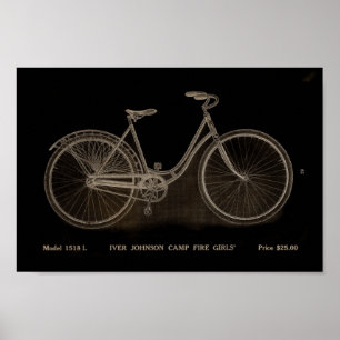 1915 Camp Fire Girls Bicycle Ad Art Poster