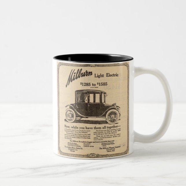 1915 Milburn Electric Car ad Two-Tone Coffee Mug (Right)