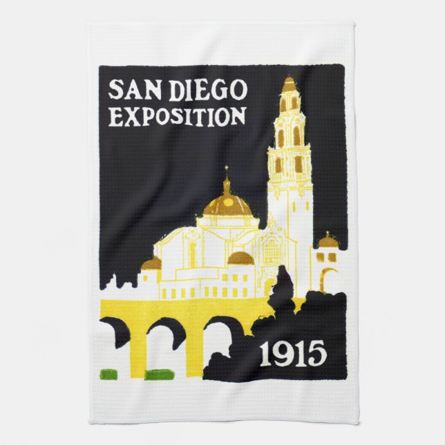 1915 San Diego Exposition Tea Towel (Vertical)