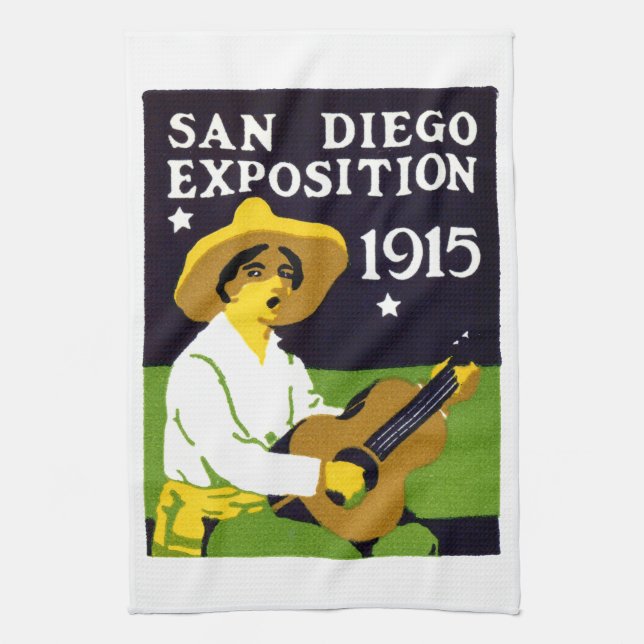 1915 San Diego Exposition Tea Towel (Vertical)