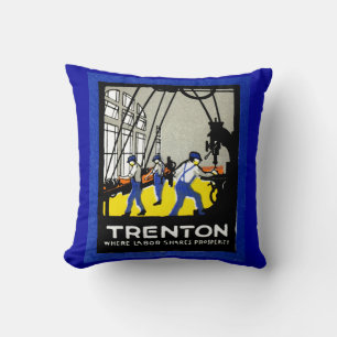 1915 Vintage Trenton New Jersey Cushion