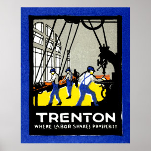 1915 Vintage Trenton New Jersey Poster