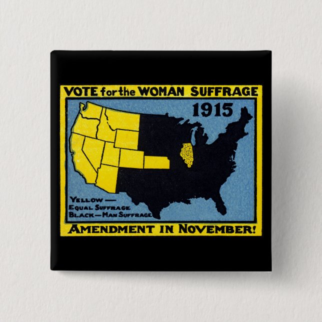 1915 Vote for Womans Suffrage 15 Cm Square Badge (Front)