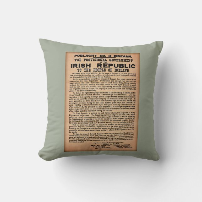 1916 Proclamation of Ireland Cushion (Front)