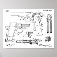 1916 Smith Gun Patent Art Drawing Print