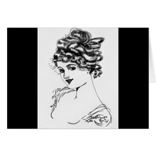 1917 Art Nouveau Ink Drawing (Front Horizontal)