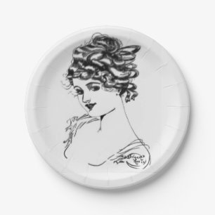 1917 Art Nouveau Ink Drawing By My Grandpa Paper P Plate