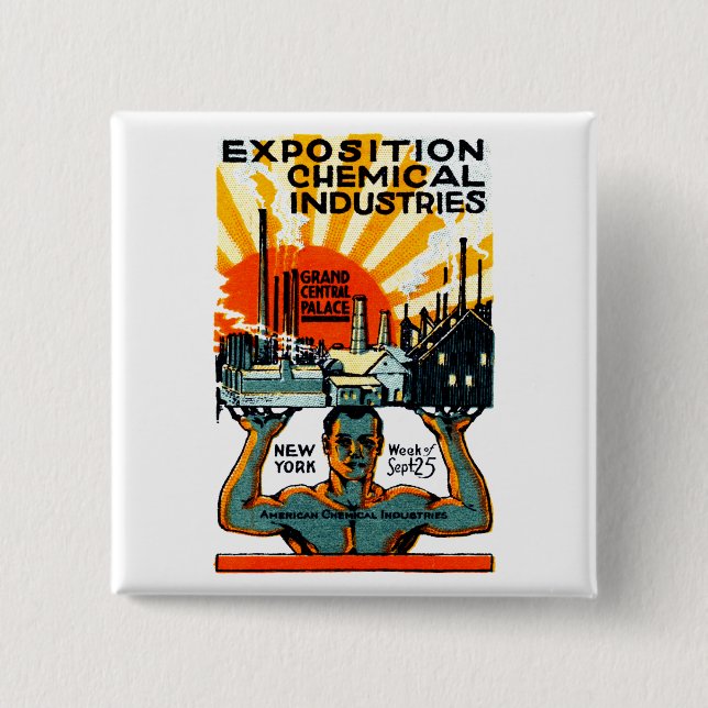 1917 Chemical Exposition Poster 15 Cm Square Badge (Front)