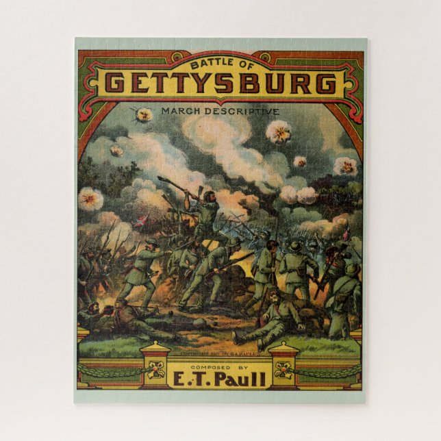 1917 The Battle of Gettysburg sheet music cover Jigsaw Puzzle (Vertical)