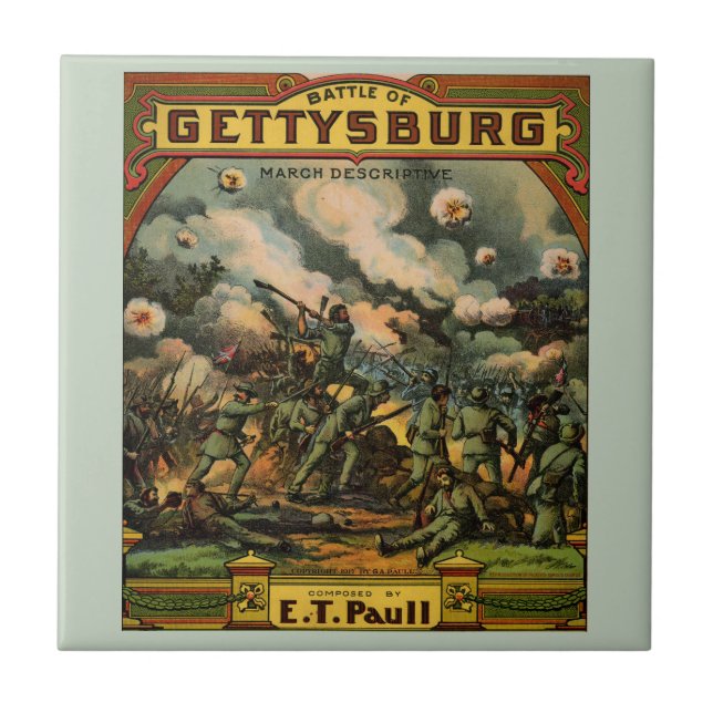 1917 The Battle of Gettysburg sheet music cover Tile (Front)