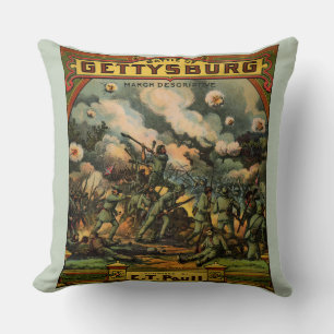 1917 The Battle of Gettysburg sheet music print Cushion