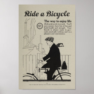 1917 Vintage Bicycle Marketing Ad Art Poster