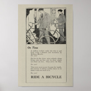 1917 Vintage Bicycle Marketing Ad Art Poster
