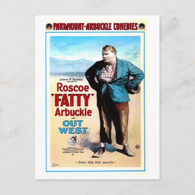 1918 film Out West Postcard (Front)