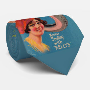 1918 Kelly Springfield tires ad Keep Smiling print Tie