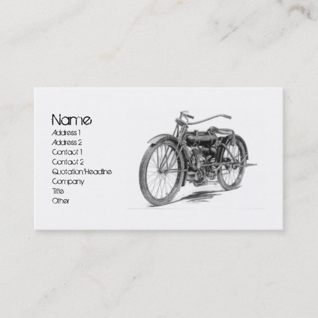 1918 Vintage Motorcycle Business Card (Front)