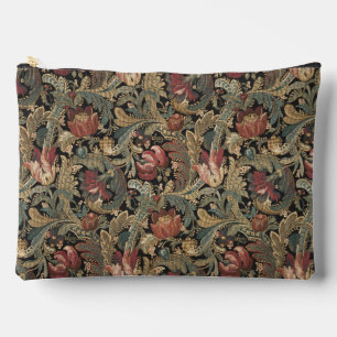 1918 Vintage Rich Floral Tapestry Brocade Damask Accessory Pouch
