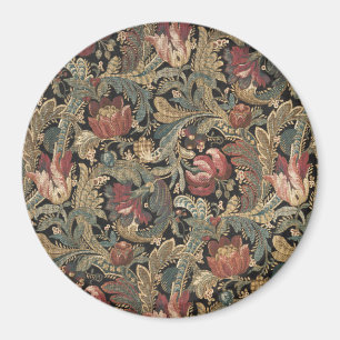 1918 Vintage Rich Floral Tapestry Brocade Damask Magnet