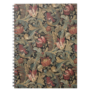 1918 Vintage Rich Floral Tapestry Brocade Damask Notebook