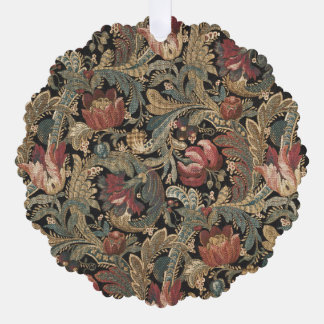 1918 Vintage Rich Floral Tapestry Brocade Damask Tree Decoration Card