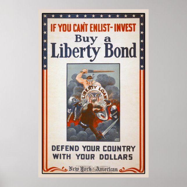 1918 World War I Liberty Bond Poster (Front)