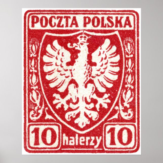 1919 10h Polish Eagle Stamp Poster (Front)