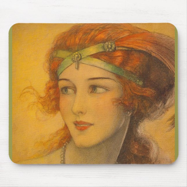 1919 gorgeous redhead mouse pad (Front)