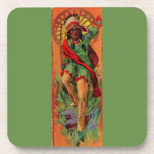 1919 Native American Indian illustration Coaster