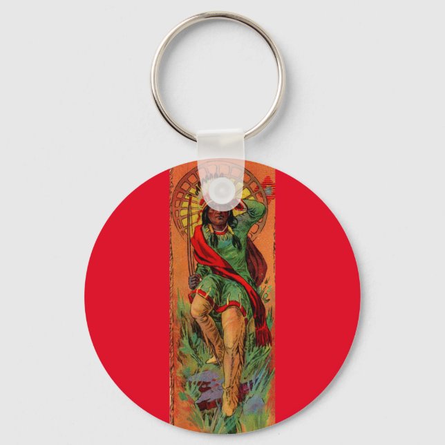 1919 Native American Indian illustration Key Ring (Front)