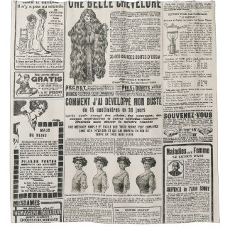 1919 Paris Fashion: Antique Newspaper Page Shower Curtain