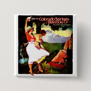 1919 Pikes Peak Colorado Poster 15 Cm Square Badge