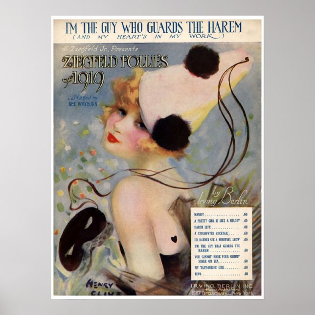 1919 Ziegfeld Follies Vintage Music Cover Album  Poster (Front)