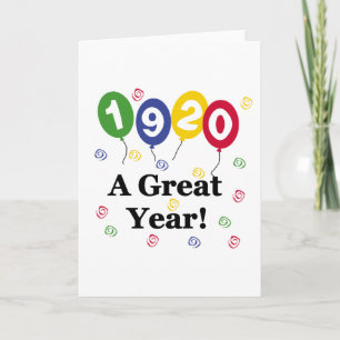 1920 A Great Year Birthday Card