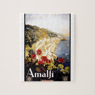 1920 Amalfi Coast Italy Travel Poster Jigsaw Puzzle
