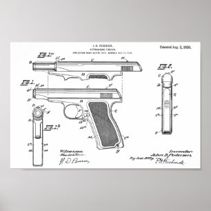 1920 Automatic Gun Patent Art Drawing Print