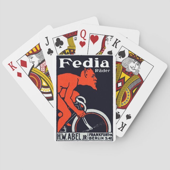 1920 Devil Riding a Bicycle Playing Cards (Back)