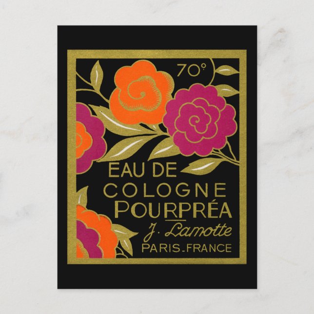1920 Eau de Cologne Pourprea perfume Postcard (Front)