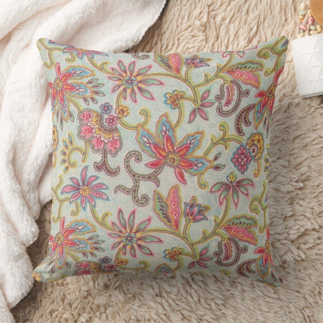 1920 Floral Throw Pillow (Blanket)