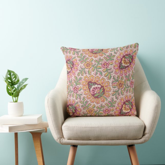1920 Floral Throw Pillow (Chair)