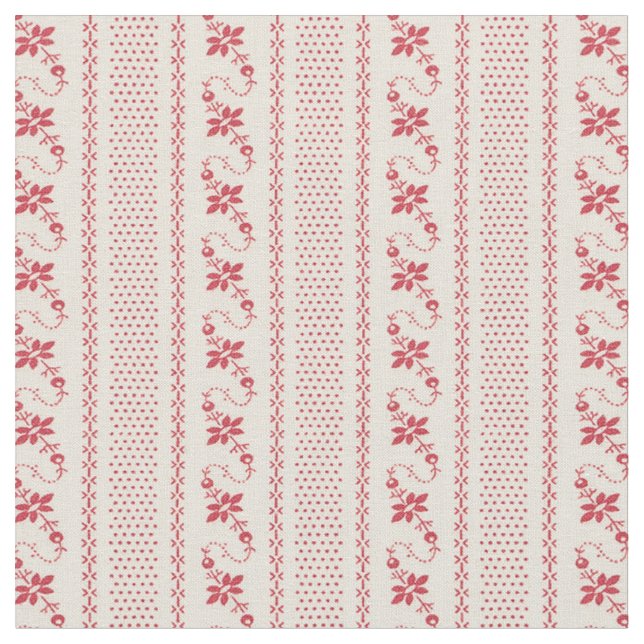 1920 Flower-and-Dot Stripes Fabric (Close Up)