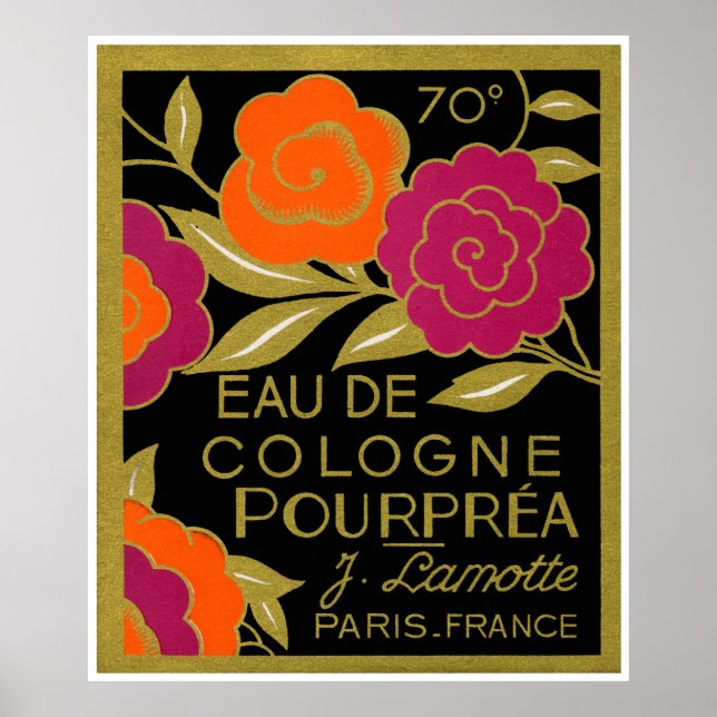 1920 French Eau de Cologne Pourprea perfume Poster (Front)