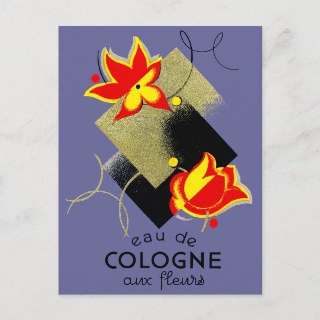 1920 French Floral perfume Postcard (Front)