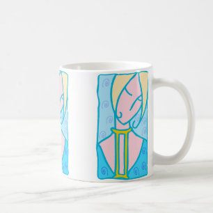 1920 Gemini Woman in blue with symbol Coffee Mug